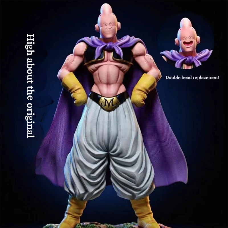 New Anime Dragon Ball Gk Majin Buu Action Figures Double Header 27cm Pvc Model Desktop Collection Ornament Children Toys Gift