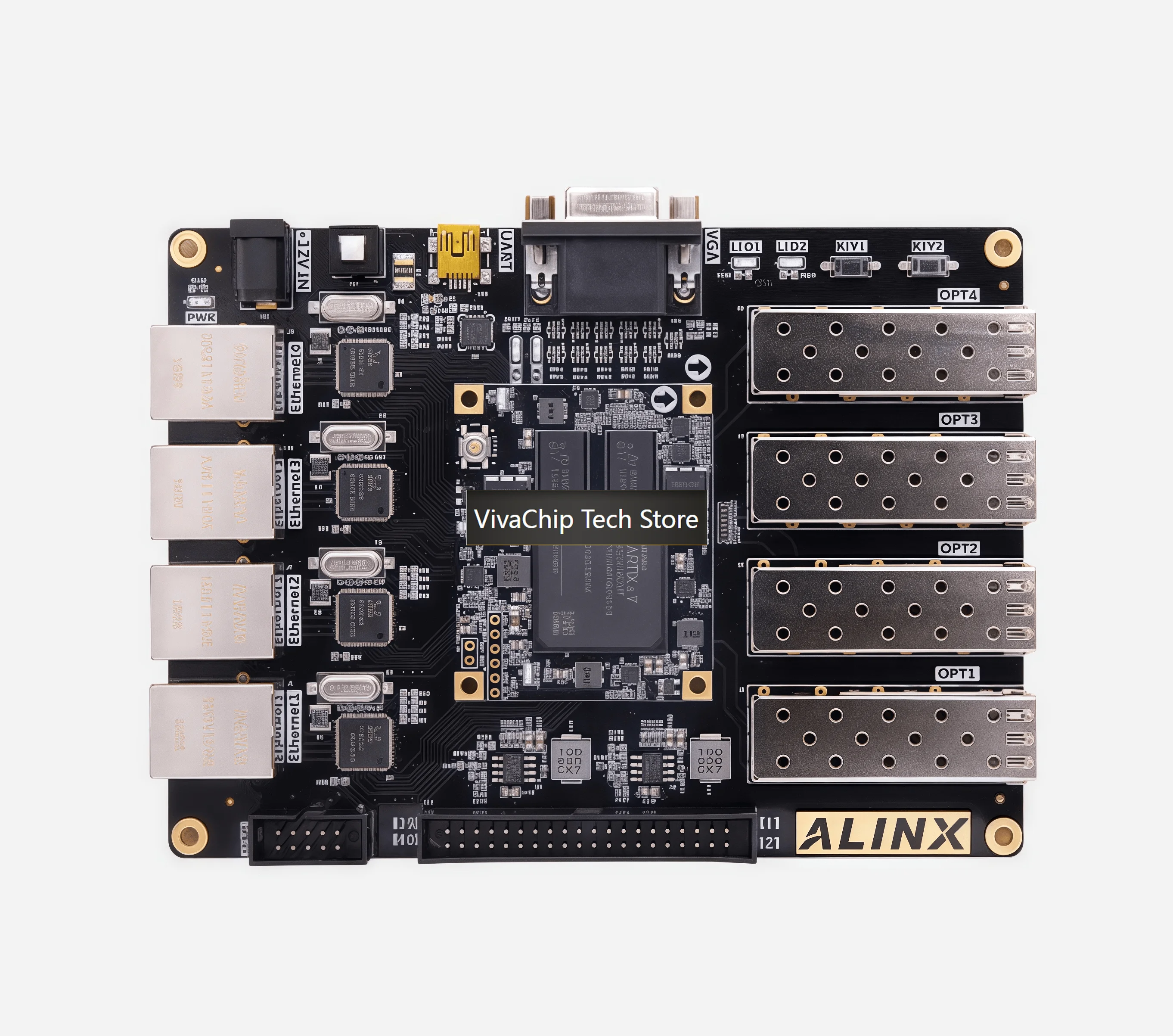 VivaChip TechXilinx Artix7 FPGA Development Board Fiber Optic 7A100 XC7A100T AX7101