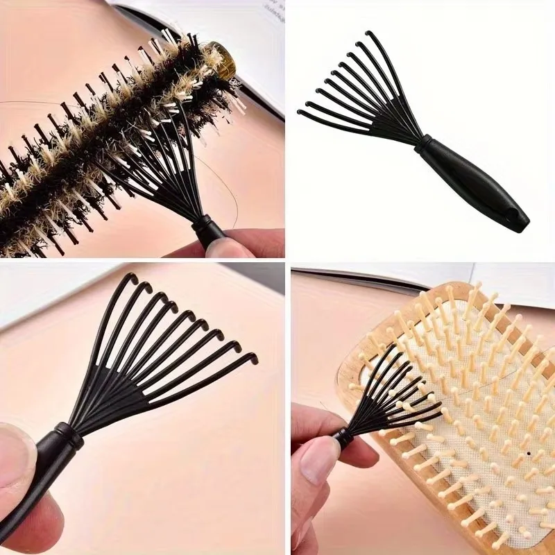 1/3/6pcs New Hair Comb & Brush Cleaning Remover Embedded Handle Tool Useful Cleaner Hair Comb Brush Accessories