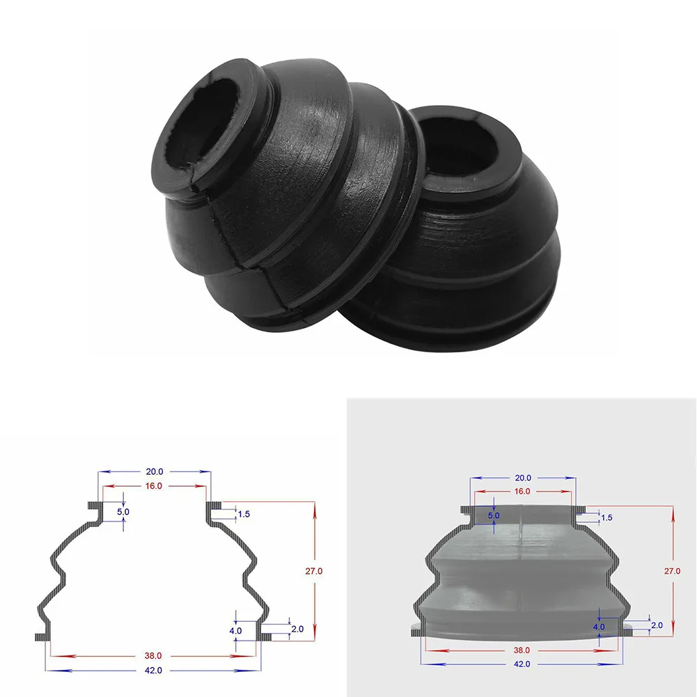 2pcs Universal Car Suspension Steering Ball Joint Rubber Dust Boot Cover Track Tie Turn Rods Ends Set Parts Accessories