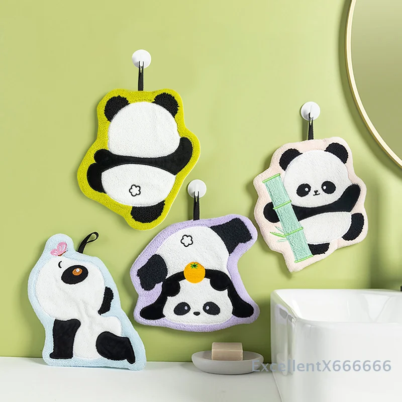 Multi-Purpose Towel for Kitchen And Bathroom Home Use Cute Panda Hand Towel Absorbent Quick-Dry Thickened