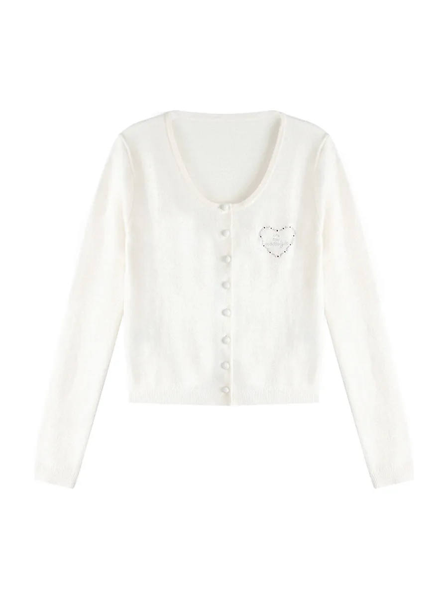 

Highline Series Women's Wool Knitted Cardigan Vest Two-Piece Set ort Sve round Ne Button-Up Simple Sle Autumn Faion