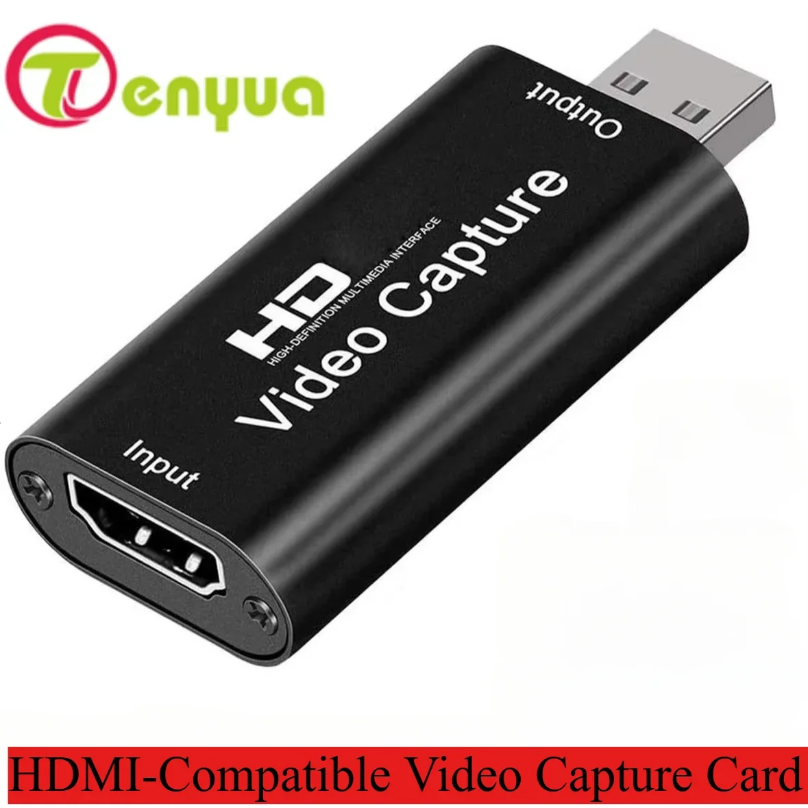 4K HD-Compatible Video Capture Card Streaming Board Capture USB 2.0 1080P Card Grabber Recorder Box for PS4 Game DVD Camera