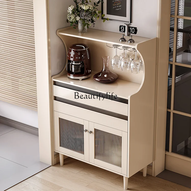 

French Dining Side Wall Integrated Tea Cabinet Kitchen Storage Wine Cabinet New Light Luxury