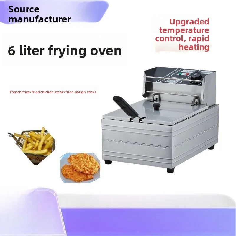 Electric Fryer, Commercial, Stainless Steel, Large Capacity Table Type, Single Cylinder, Deep-fried Dough Sticks Churros Machine
