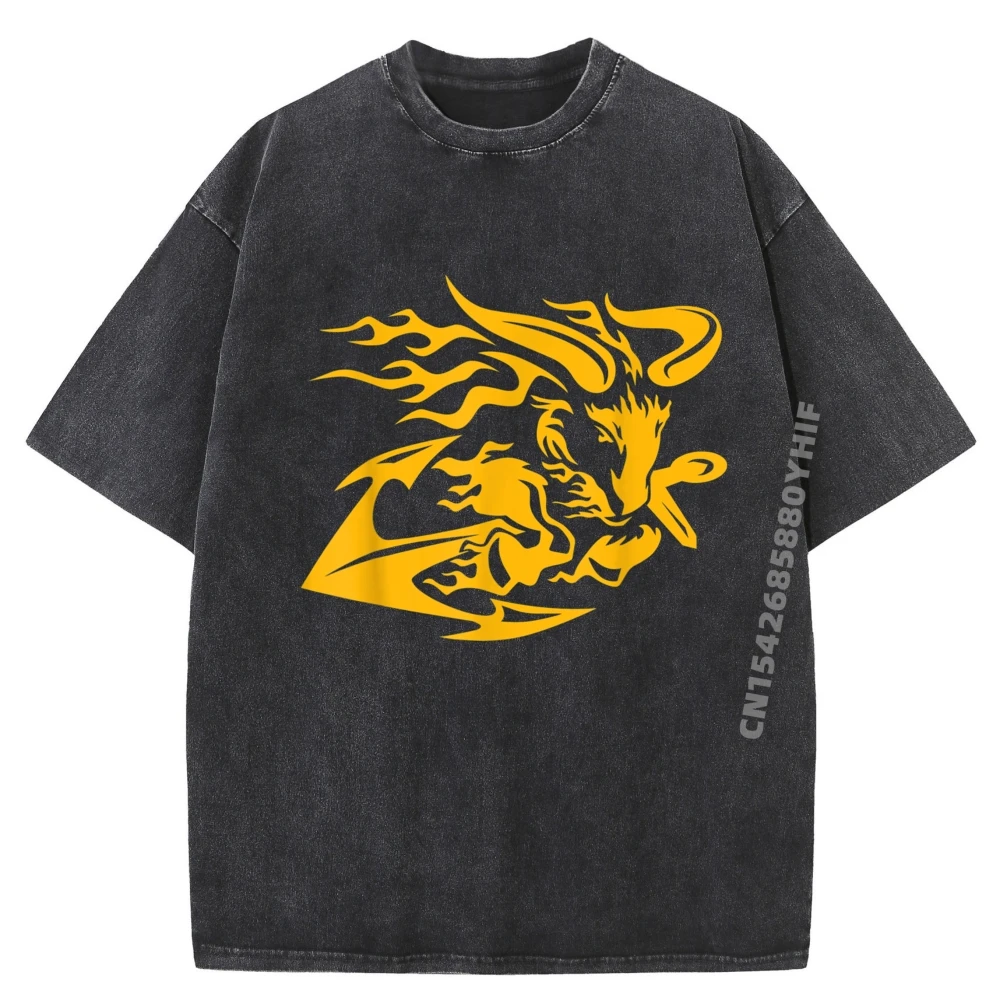 

Military Naval Goat With Anchor Design Street Wear T Shirt Funny Gifts Mens Oversized Washed T-shirts