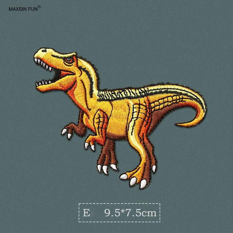 1 Piece Dinosaur Collection Iron on Patch for Clothing Bag DIY Decoration Cartoon Animal Stickers Accessories Back Adhesive