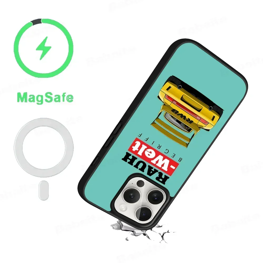 Japan sports car jdm RWB 911 964 933 Painted  For iPhone 15 Pro Max Case 14 Plus 13 12 11Magesafe Magnetic Wireless Charge Cover