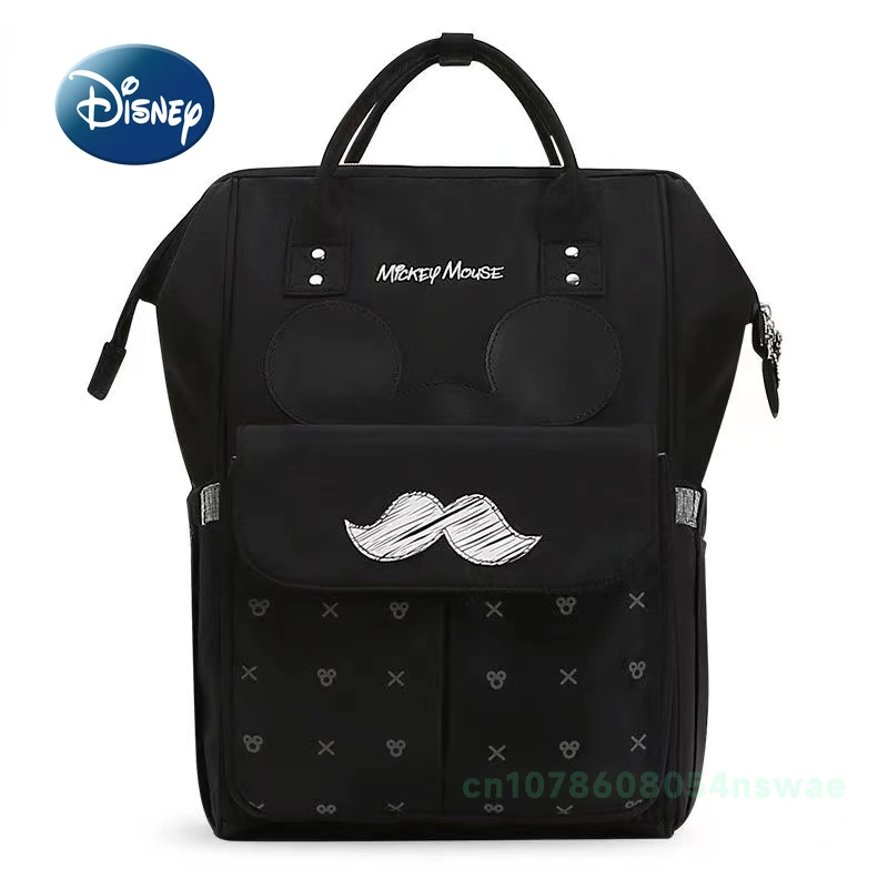 Disney-Bolsa de pañales de Mickey para bebé, mochila Original de marca de lujo, bolsa de pañales de bebé de dibujos animados, gran capacidad,