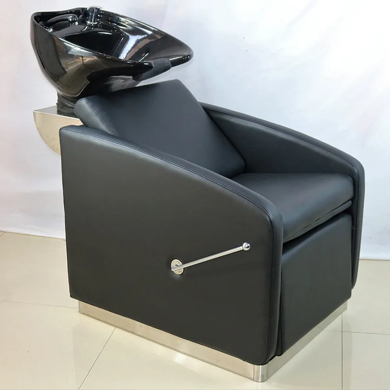 

BHair salon shampoo bed Hair salon special ceramic basin Semi-reclining seated hairdresser flush bed