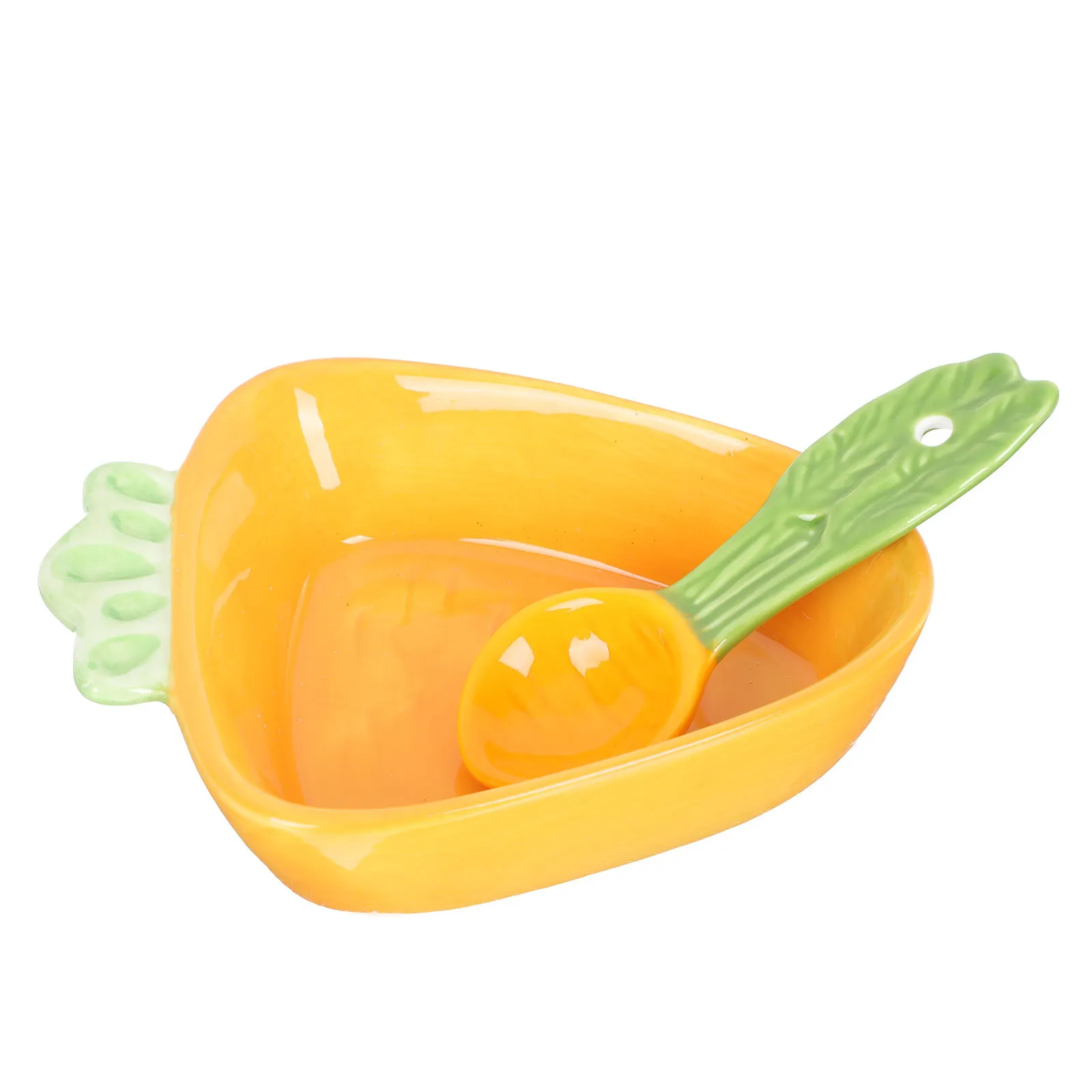 

1Set Carrot Ceramic Salad Bowl Household Kids Dessert Bowl Durable Practical Decorative Home Supply Home Accessory