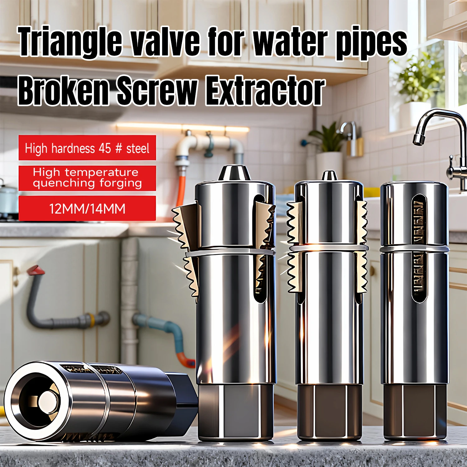 Faucet Angle Valves Broken Wire Extractor Set Damage Screw Extractor Remover For Plumbing Maintenance Pipe Thread Extractors