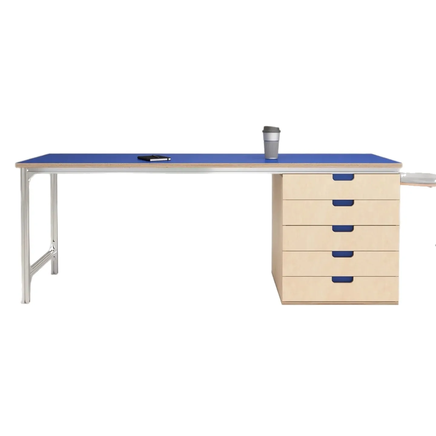 Medieval style desk with drawers Ocean plate desk Aluminum profile workbench Computer table Commercial simple staff table