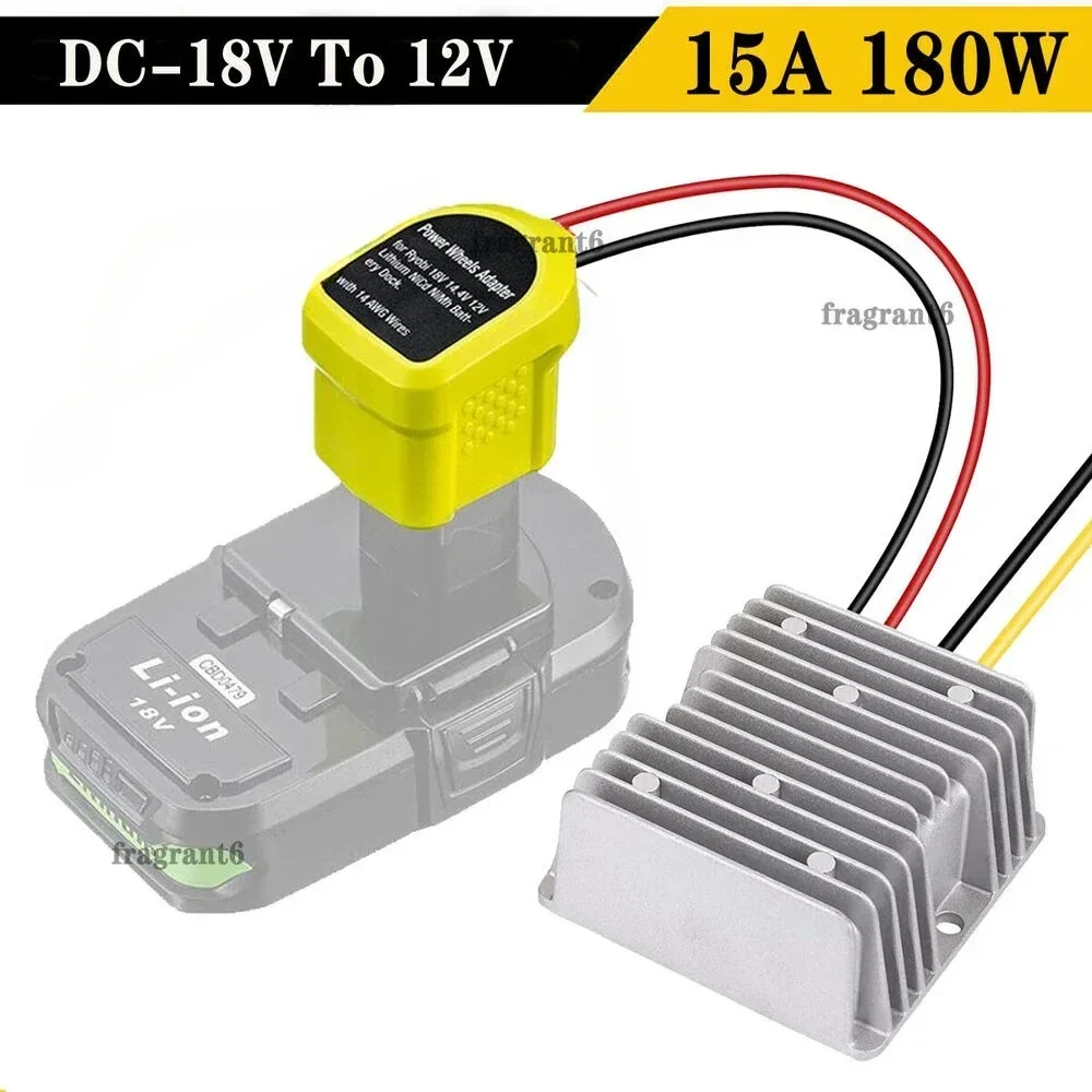 

Понижающий преобразователь постоянного тока 18 в 12 В постоянного тока Aadpter для литий-ионной батареи Ryobi 18 в, инвертор для колес питания «сделай сам», понижающий регулятор напряжения