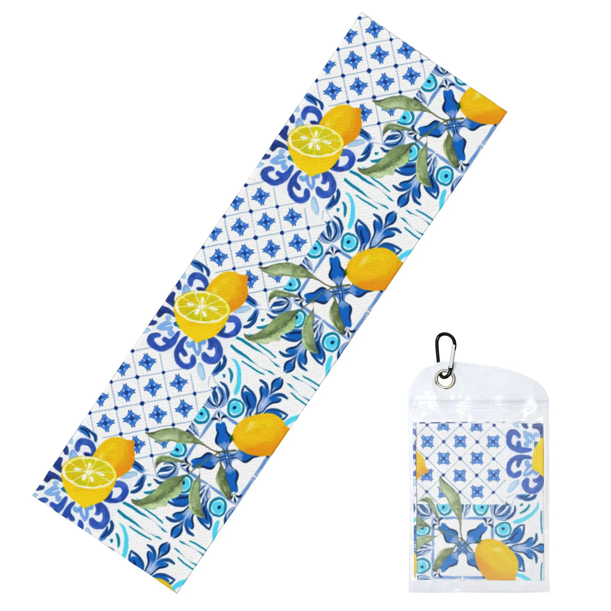 Sicilian Tiles Mediterranean Mosaic Lemons Cold Exercise Towel   Super Soft Breathable Instant Cooling Towel Yor Gym Towels