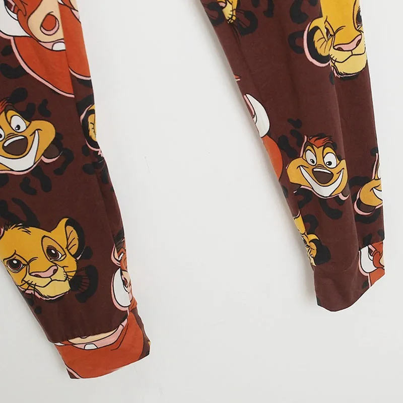 Disney The Lion King Simba Pumbaa Cartoon Sports Pants Women Jogging Yoga Fitness GYM Running Home Casual Long Pants Trousers