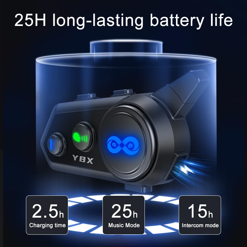 Y8X  Music Sharing 500M BT Helmet Intercom Motorcycle