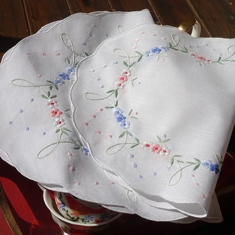 البريطانية الطازجة الأميرة نمط الرجعية القطن الخالص اليد المطرزة تحديد الموقع مسند الذراع منشفة 29X40 سنتيمتر 32x48 سنتيمتر منديل