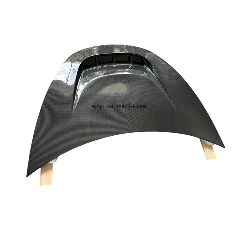 

R Style Dry Carbon Fiber Front Bumper Hood Bonnet for Model 3 Auto Racing Car Style Body Kit