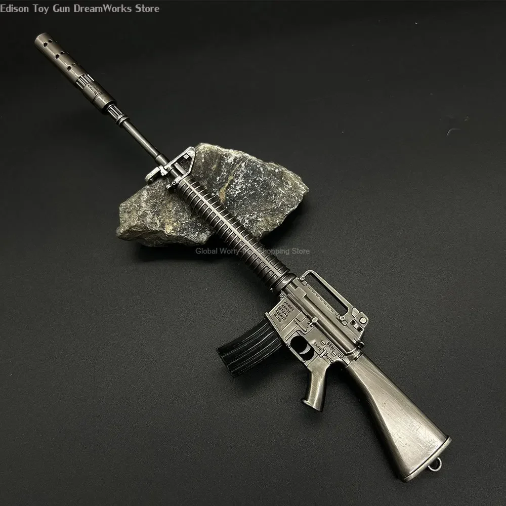 M16 Miniatura Modelo de Arma de Liga Minúsculo Brinquedo, Rifle Chaveiro, Figura Arma Display, Presente Cool, Novo, M16A4, 2024