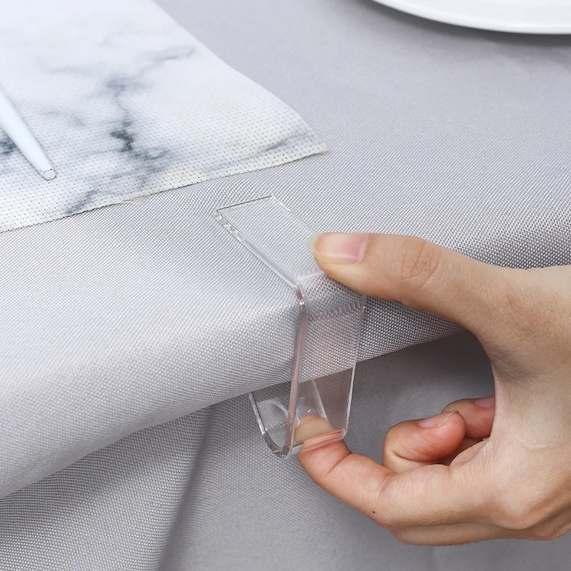 Transparent Dining Table Cloth Fixed Clip, Household Tablecloth, Tabletop, Invisible, Anti Slip, Non Punching