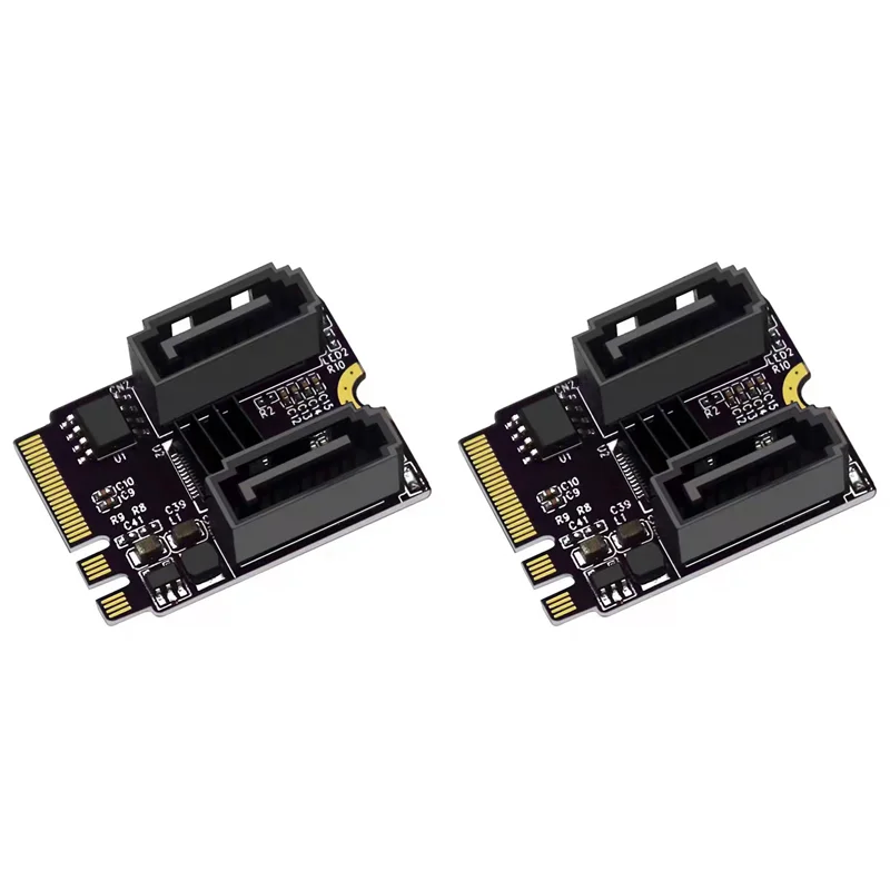 

AM-2X M2 To SATA3.0 Expansion Card KEY A+E WIFI M.2 To SATA HDD Adapter Drive-Free JMB582 Adapter Card