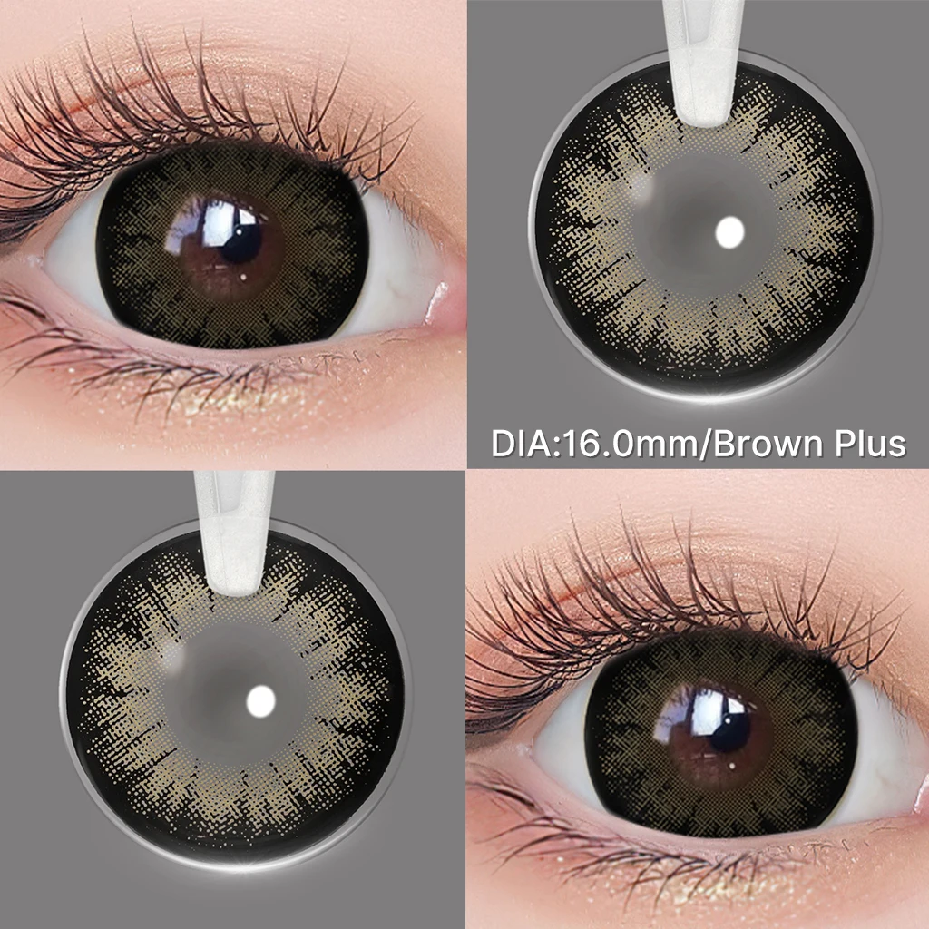 14.5/16mm Large Diameter Color Contact Lenses for Big Eyes Black Contacts Prescription Lenses with Diopter Myopia Lenses