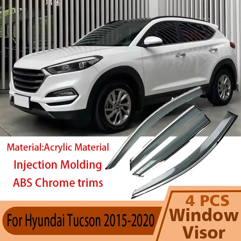 Auto Seite Fenster Deflektor Für Hyundai Tucson 2015-2020 Sonne Regen Deflektor Auto Fenster Regen Schutz Wetterschutz Protektoren wachen