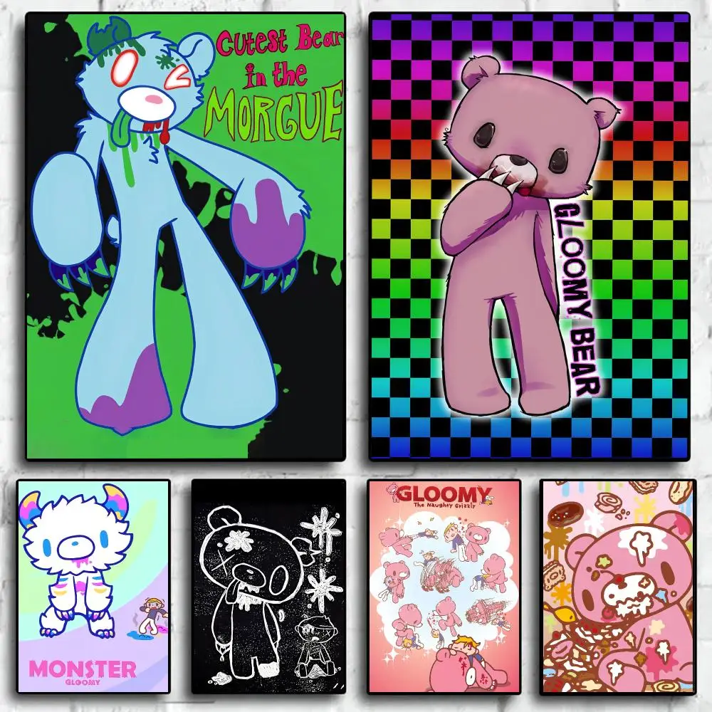 Cartoon G-Gloomy Bear Poster Trendy Wall Art Aesthetic Room Decor Print Living Room Bedroom Home Decoration