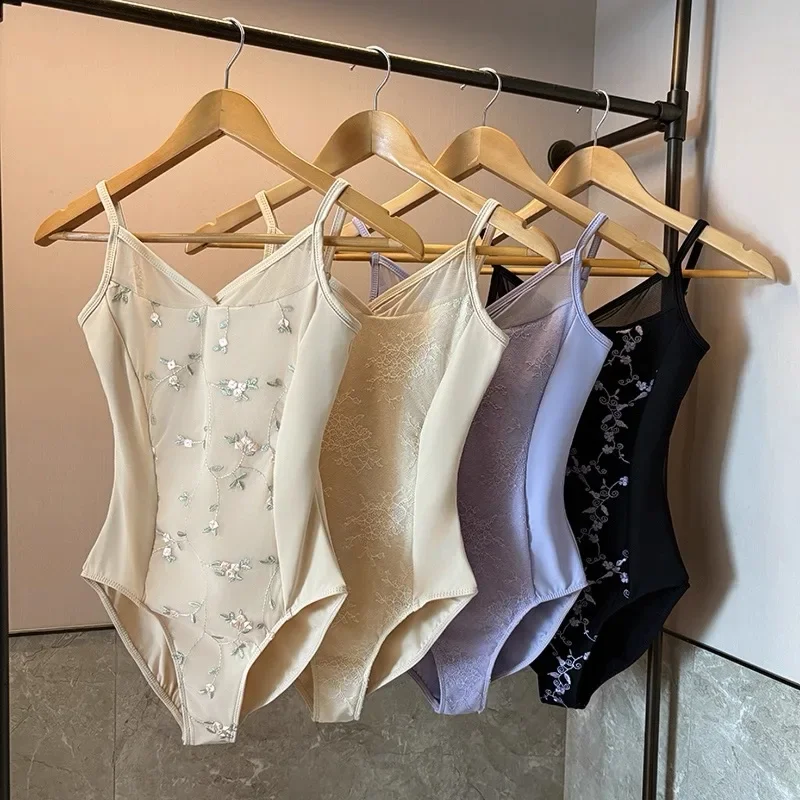 

Professional Ballet Dance Leotard Adult New Design Sleeveless Practice Dancing Costume Elegant Gymnastics Ballet Coverall Women