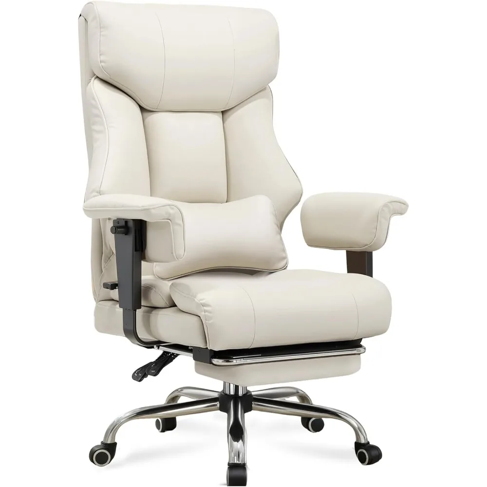 

Office Chair, with Foot Rest & Ergonomic Pocket Spring Lumbar Support, High Back 3D Saddle Shaped Cushion, Office Chair