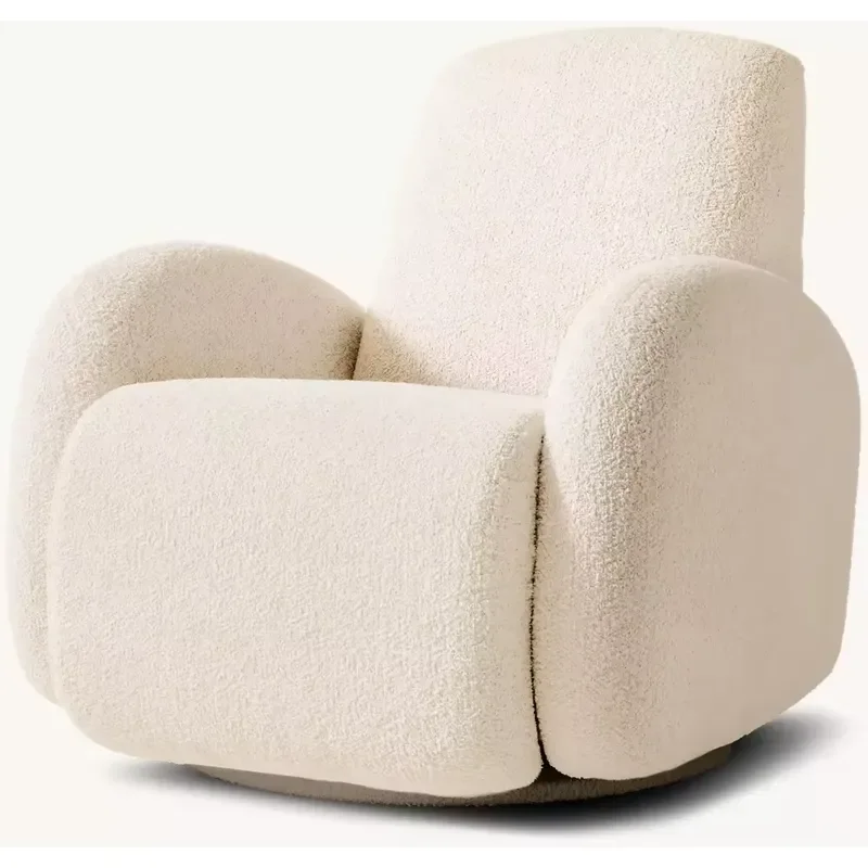 Sleek Modern Beautiful Comfortable Smooth Swivel Sofa Base Solid Frame Living Room Furniture Wood Lazy Sofa