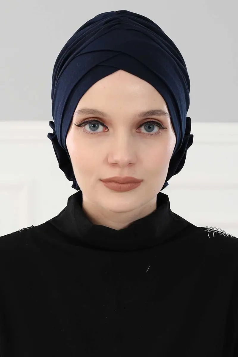 Cross Rose Bone Biru Navy