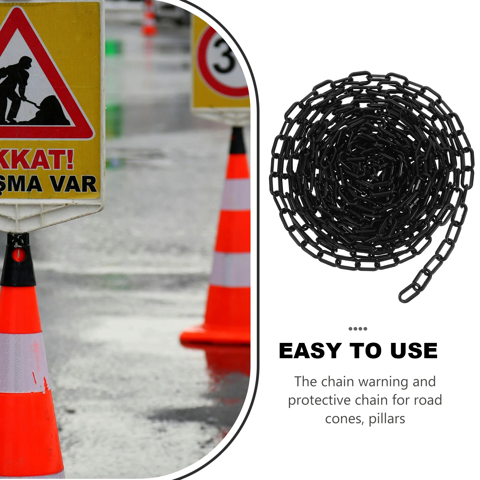 

Warning Protection Chain Safety Barriers Link Connector Water Proof Parking Abs Baby