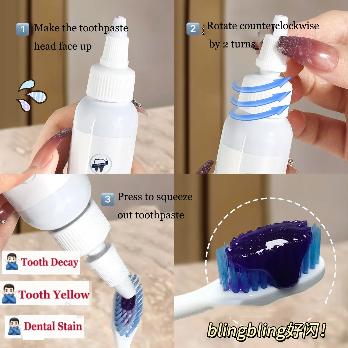 V34 Teeth Whitening Enzyme Toothpaste Bleaching Plaque Stains Cleaning Serum Oral Hygiene Dental Tools Fresh Breath Tooth Care