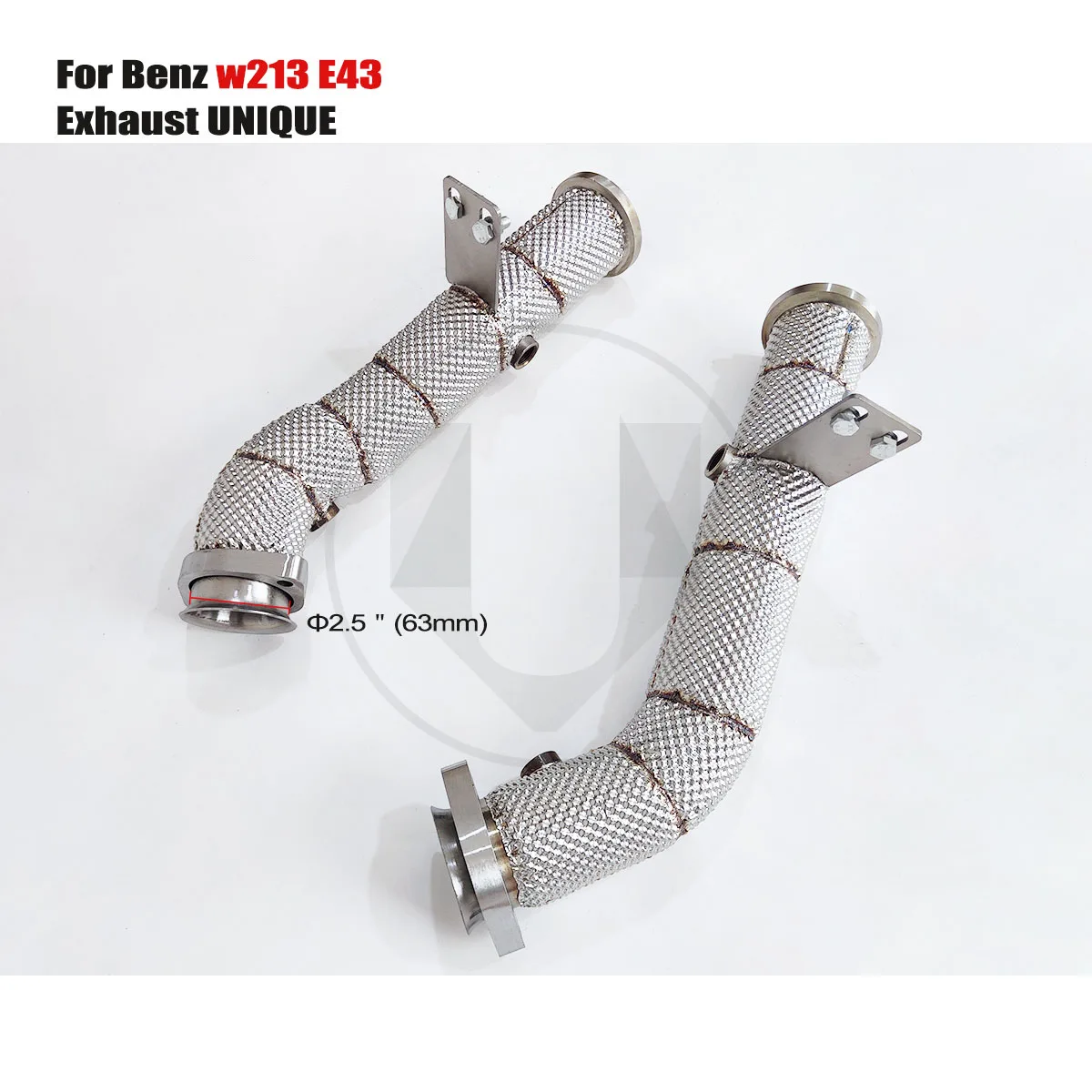 

UNIQUE for Benz w213 E43 T304 Stainless Steel performance sports with heat shield metal catalytic exhaust downpipe