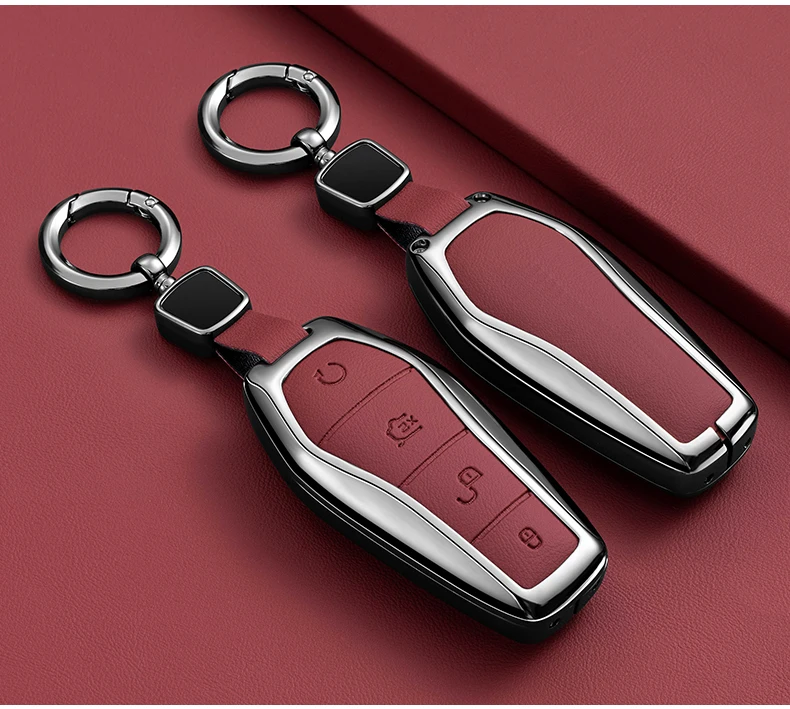 Auto Zink-legierung Leder Schlüssel Fall Abdeckung Für BYD Song Plus Atto Han EV Tang DM Qin Dichtung Delphin Schlüssel Tasche Tasche Brieftasche Organizer – Detail 8