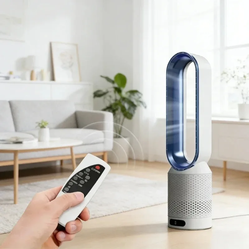 

Новый напольный очиститель воздуха 2026 года, 20 дюймов, для тепла и холода, с длительным сроком службы, бесшумный, многоскоростной, безопасный, безлопастной дизайн