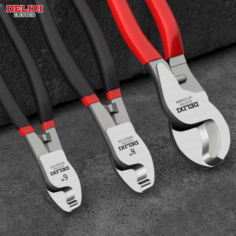 DELIXI ELECTRIC Cable Cutter ,Wire Stripper Pliers，Chromium Vanadium Steel Forging，Used to Sharp Cutting Cables and Strip Wires