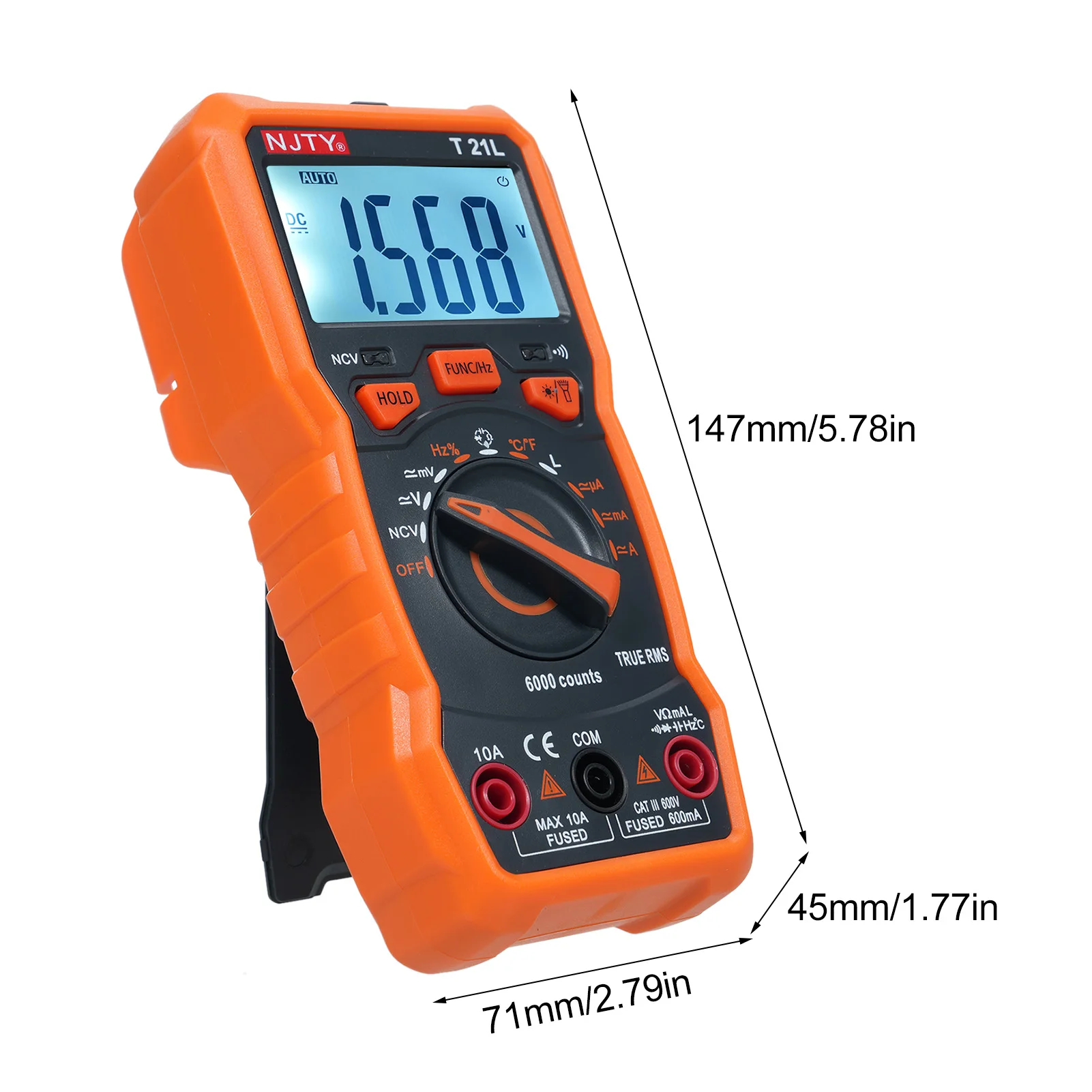 NJTY T21L LCR Digital Multimeter 6000 Counts Smart Burn-Proof High Precision Protection Handheld Voltmeter Tester Multimeters