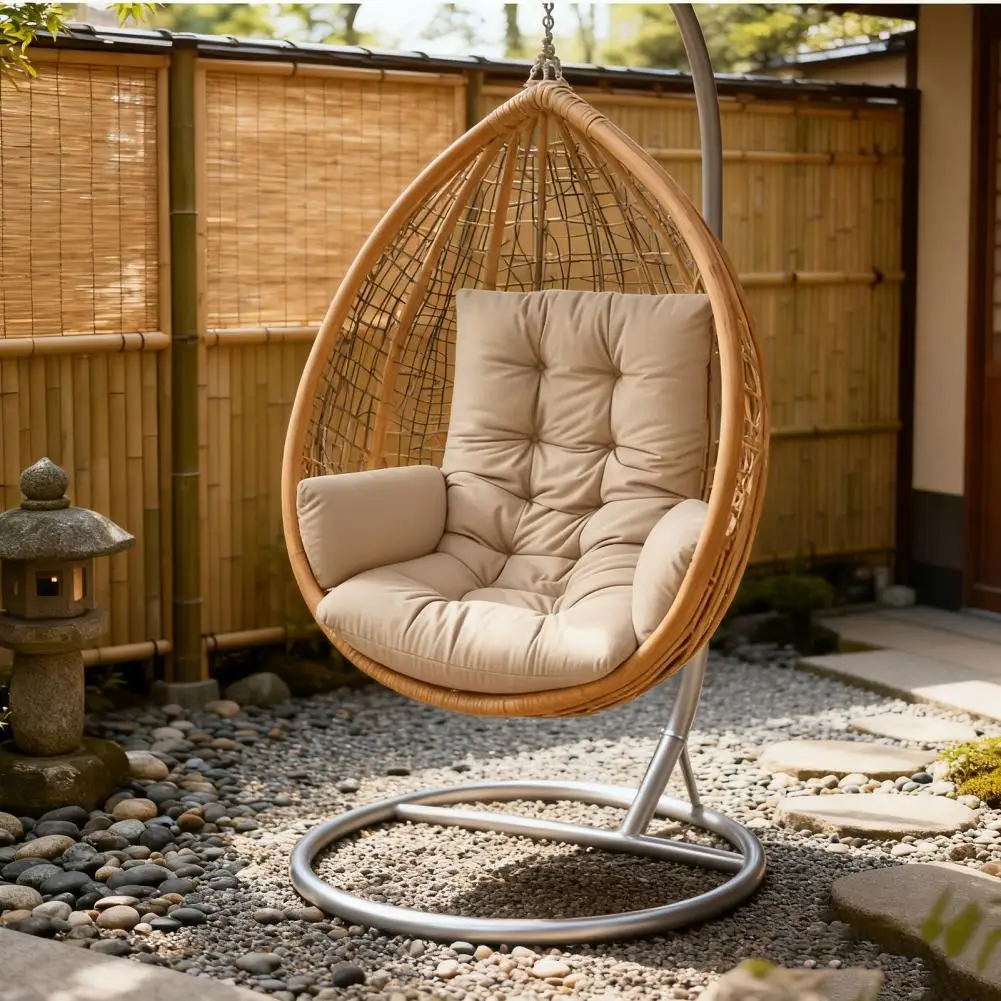Waterproof Egg Chair Cushion Thicken Patio Hanging Basket Chair Cushion with Armrests Indoor Outdoor Swing Egg Chair Cushion