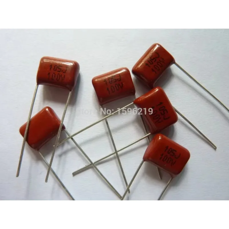 10pcs CBB capacitor 105 100V 105J 1uF 1000nF P10 CL21 Metallized Polypropylene Film Capacitor