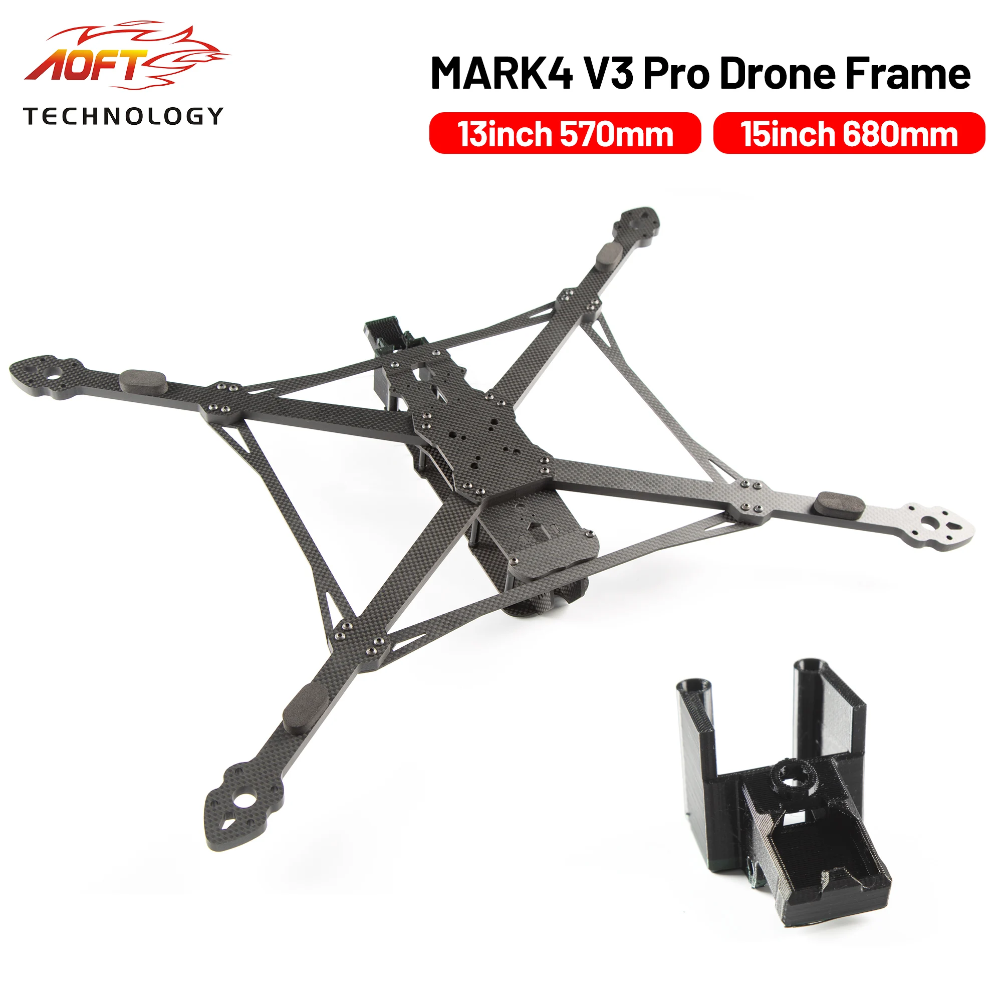 

MARK4 V3 Pro Carbon Fibre Drone Frame Kit 13inch 570mm / 15inch 680mm With 8mm Arm for 4218 4312 Motor FPV Freestyle Quadcopter