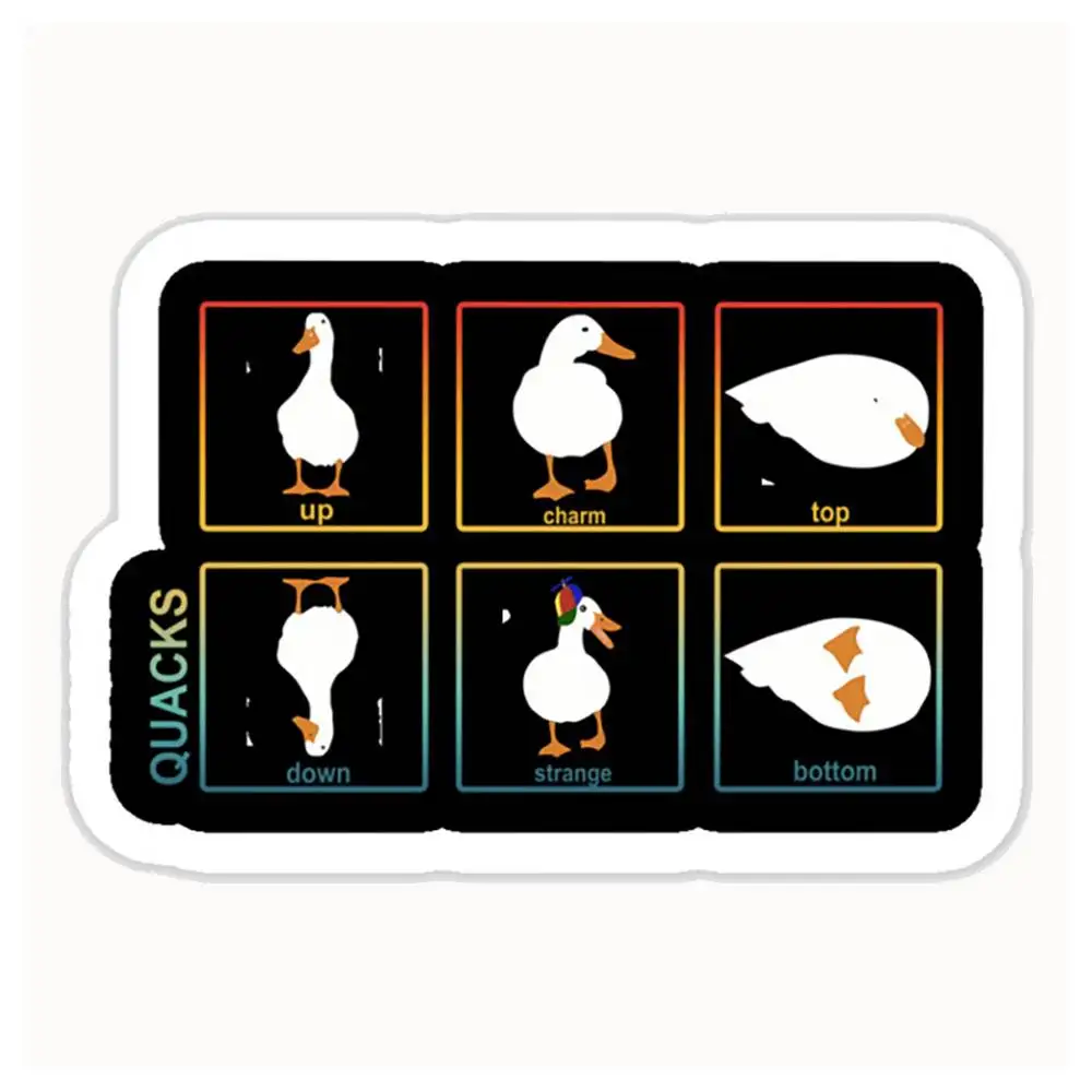 Quacks Up Charm Top Down Strange Bottom Design Waterproof Stickers For Decorating Car Windows Motorcycles And Computers.