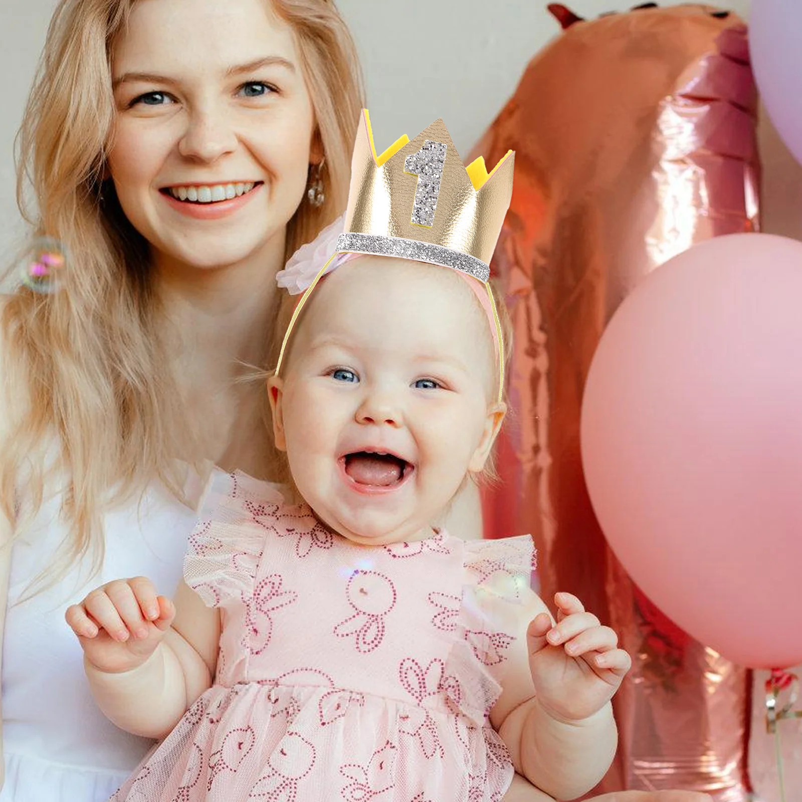 

Birthday Hat for Kids Children Party Hats Baby Headwear Prop Fabric Lovely Crown Shape Lightweight Comfortable Festive Occasions