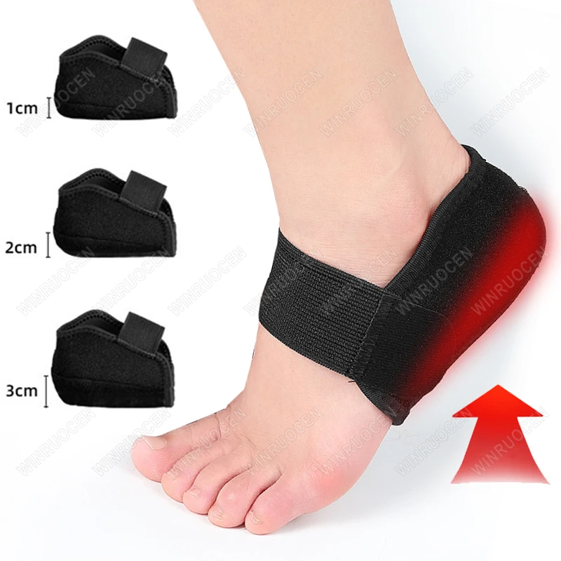 Siliconen U-Cup Hielkussentjes Schokabsorptie Fasciitis Plantaris Relief Verstelbare Antislipbandjes Been Overdrukventiel Inlegzolen Pads