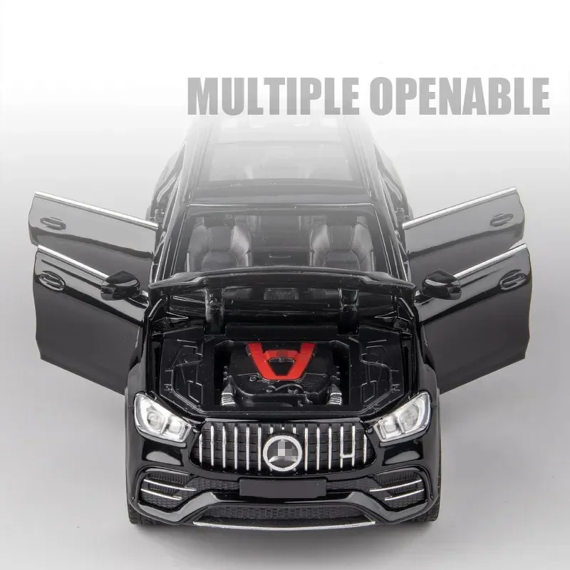 1:32 Alloy Car Model Diecast Metal Toy Off-road Vehicles Car Model Simulation Sound Light for GLE 63S SUV Collection Children