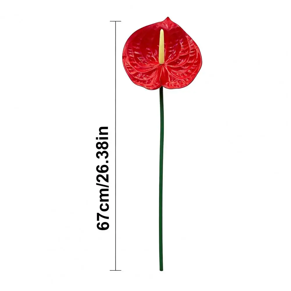 Indoor Decorative Flowers 26 Real Touch Anthuriums Plant Artificial Flowers Long Stem Faux Tropical Arrangement Diy for Home