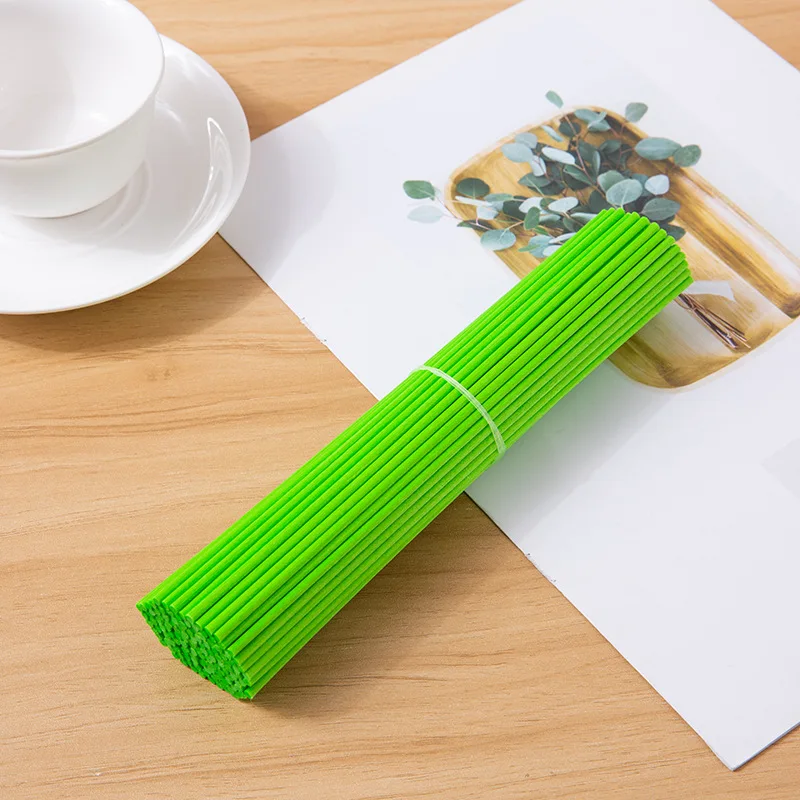 

500pcs 22cm 3mm Green Fibre Reed Diffuser Replacement Sticks Synthetic Fibre Rod Rattan Aromatherapy Diffuser Refill Sticks