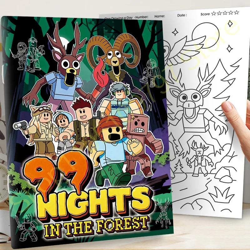 99 ليلة في الغابة الغزلان تلوين كتب الكبار سر الرسم كراسة الرسم فتاة اللعب اللوحة الأنشطة الإبداعية الهدايا الفنية
